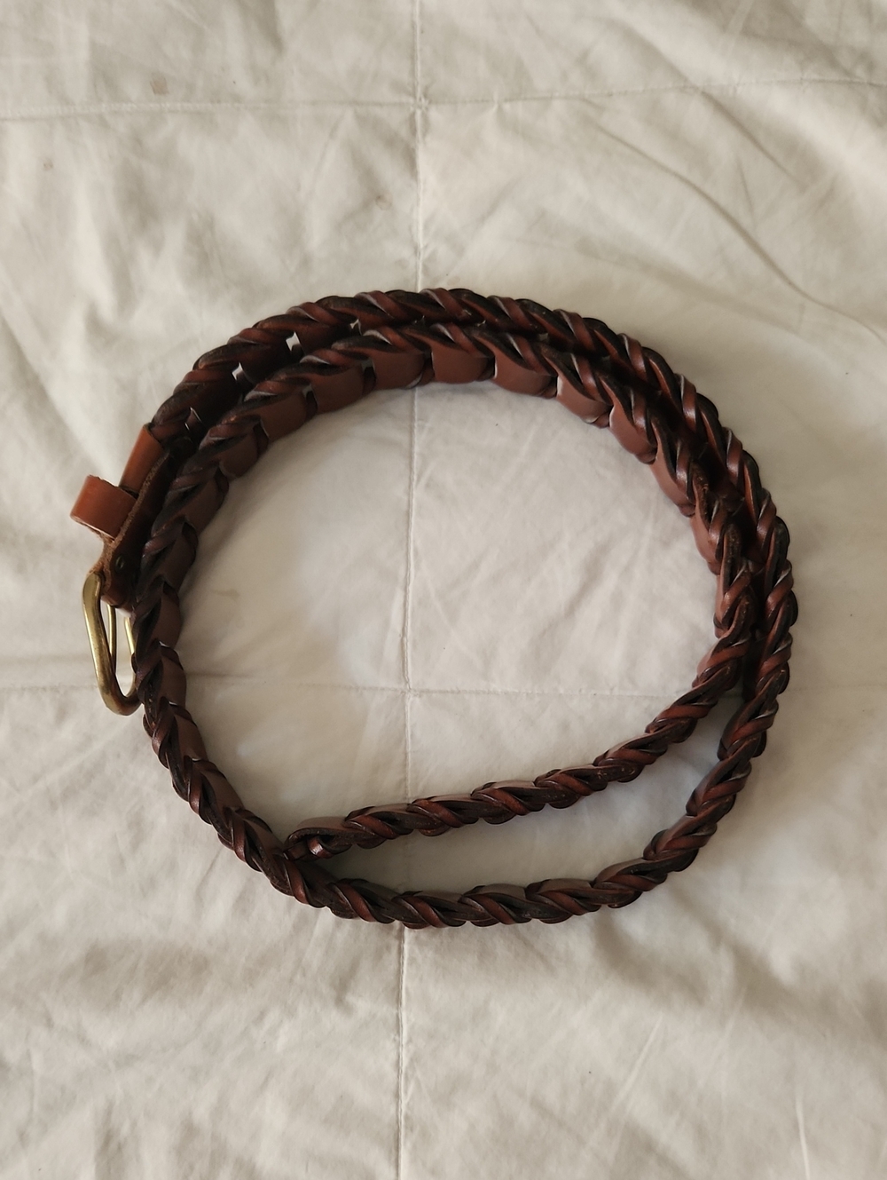 Braided Brown Leather Men’s Belt - Classic Brown From Italy -- Barely Used